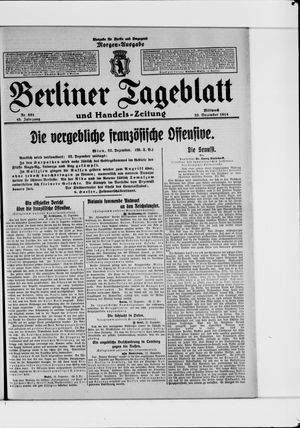 Berliner Tageblatt und Handels-Zeitung vom 23.12.1914
