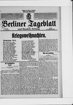 Berliner Tageblatt und Handels-Zeitung vom 25.12.1914