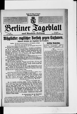 Berliner Tageblatt und Handels-Zeitung on Dec 27, 1914
