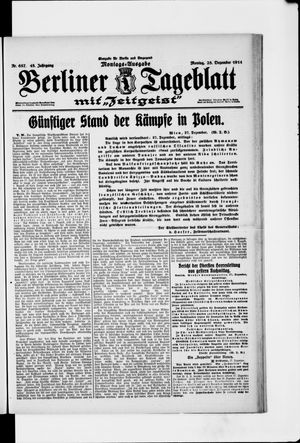 Berliner Tageblatt und Handels-Zeitung vom 28.12.1914