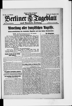 Berliner Tageblatt und Handels-Zeitung vom 28.12.1914