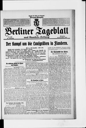Berliner Tageblatt und Handels-Zeitung vom 29.12.1914