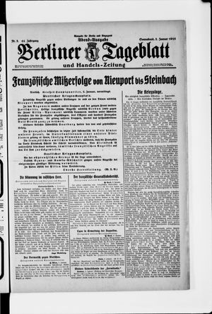 Berliner Tageblatt und Handels-Zeitung vom 02.01.1915