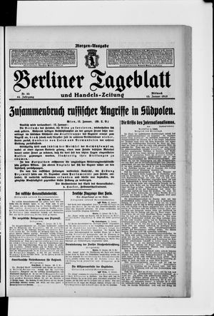 Berliner Tageblatt und Handels-Zeitung vom 13.01.1915