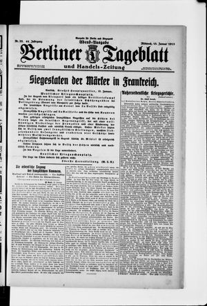 Berliner Tageblatt und Handels-Zeitung vom 13.01.1915