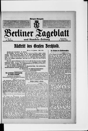 Berliner Tageblatt und Handels-Zeitung on Jan 14, 1915