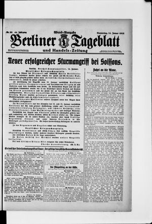Berliner Tageblatt und Handels-Zeitung vom 14.01.1915