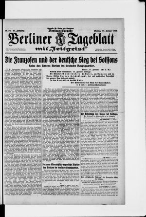 Berliner Tageblatt und Handels-Zeitung vom 18.01.1915