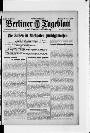 Berliner Tageblatt und Handels-Zeitung on Jan 19, 1915