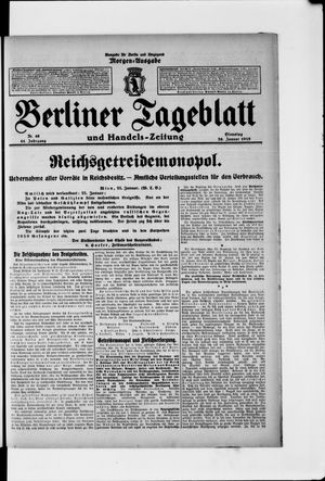 Berliner Tageblatt und Handels-Zeitung vom 26.01.1915