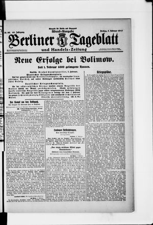 Berliner Tageblatt und Handels-Zeitung on Feb 5, 1915