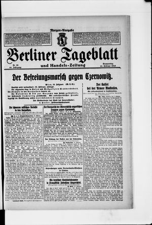 Berliner Tageblatt und Handels-Zeitung on Feb 11, 1915