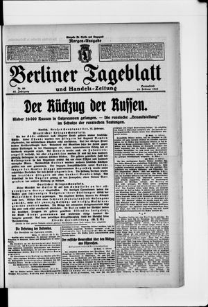 Berliner Tageblatt und Handels-Zeitung vom 13.02.1915