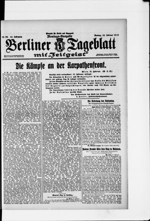 Berliner Tageblatt und Handels-Zeitung on Feb 22, 1915