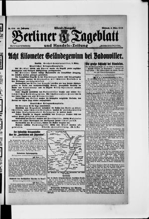 Berliner Tageblatt und Handels-Zeitung on Mar 3, 1915