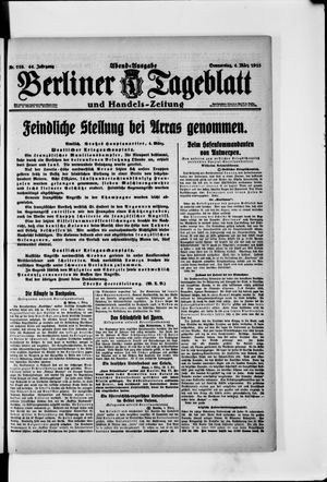 Berliner Tageblatt und Handels-Zeitung on Mar 4, 1915