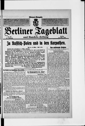 Berliner Tageblatt und Handels-Zeitung vom 12.03.1915