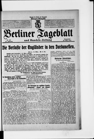Berliner Tageblatt und Handels-Zeitung vom 20.03.1915