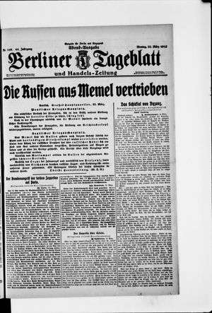 Berliner Tageblatt und Handels-Zeitung on Mar 22, 1915
