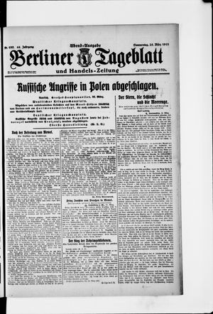 Berliner Tageblatt und Handels-Zeitung vom 25.03.1915