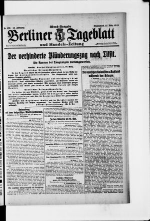 Berliner Tageblatt und Handels-Zeitung on Mar 27, 1915