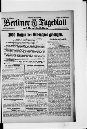 Berliner Tageblatt und Handels-Zeitung vom 30.03.1915