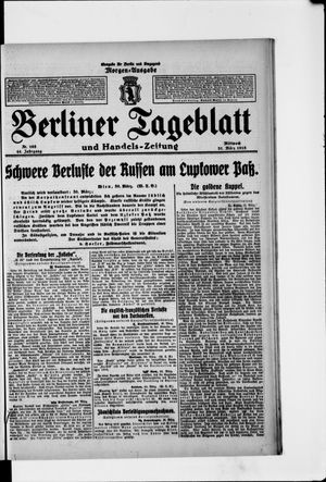 Berliner Tageblatt und Handels-Zeitung vom 31.03.1915