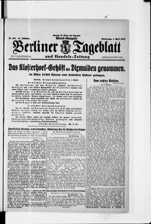 Berliner Tageblatt und Handels-Zeitung vom 01.04.1915