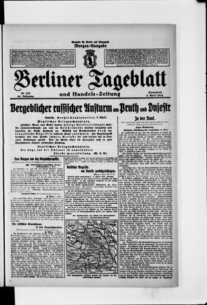 Berliner Tageblatt und Handels-Zeitung on Apr 3, 1915