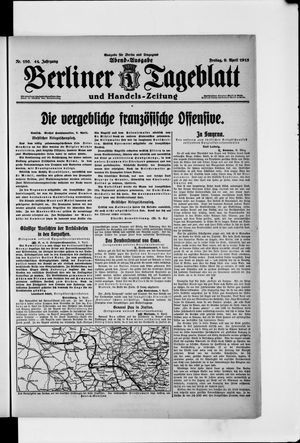 Berliner Tageblatt und Handels-Zeitung vom 09.04.1915