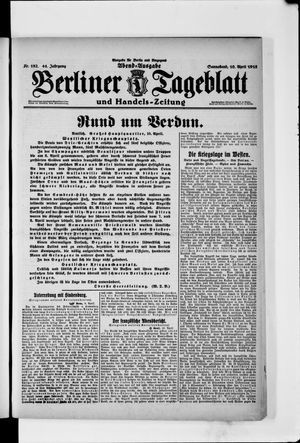 Berliner Tageblatt und Handels-Zeitung vom 10.04.1915