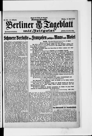 Berliner Tageblatt und Handels-Zeitung vom 12.04.1915