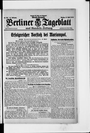 Berliner Tageblatt und Handels-Zeitung vom 12.04.1915