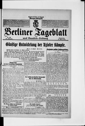 Berliner Tageblatt und Handels-Zeitung vom 15.04.1915