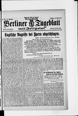 Berliner Tageblatt und Handels-Zeitung vom 19.04.1915