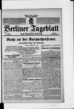 Berliner Tageblatt und Handels-Zeitung on Apr 20, 1915