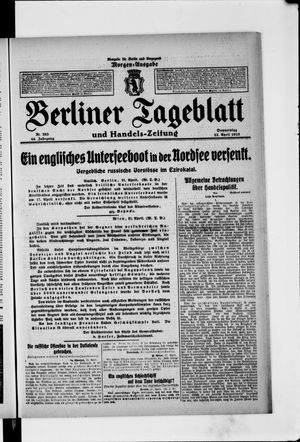 Berliner Tageblatt und Handels-Zeitung vom 22.04.1915