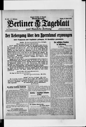 Berliner Tageblatt und Handels-Zeitung vom 23.04.1915