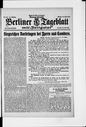 Berliner Tageblatt und Handels-Zeitung vom 26.04.1915