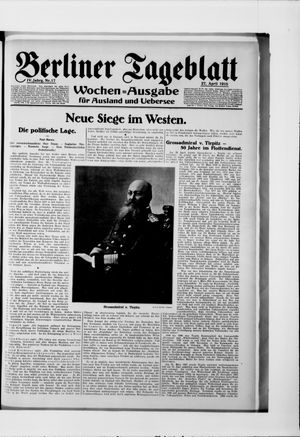 Berliner Tageblatt und Handels-Zeitung vom 27.04.1915