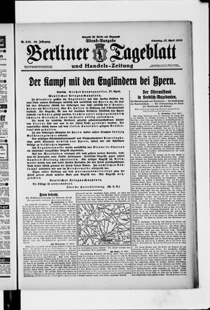 Berliner Tageblatt und Handels-Zeitung vom 27.04.1915