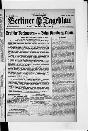 Berliner Tageblatt und Handels-Zeitung vom 30.04.1915