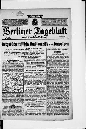 Berliner Tageblatt und Handels-Zeitung on May 1, 1915