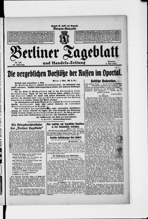 Berliner Tageblatt und Handels-Zeitung vom 02.05.1915