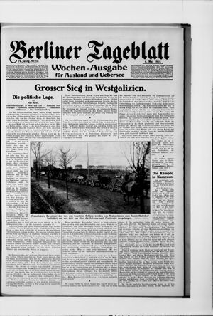 Berliner Tageblatt und Handels-Zeitung vom 04.05.1915
