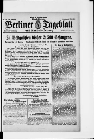 Berliner Tageblatt und Handels-Zeitung vom 04.05.1915