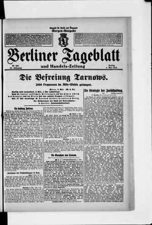 Berliner Tageblatt und Handels-Zeitung on May 7, 1915