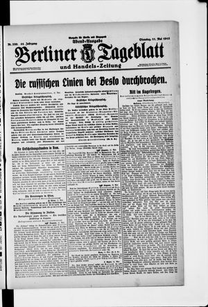 Berliner Tageblatt und Handels-Zeitung vom 11.05.1915