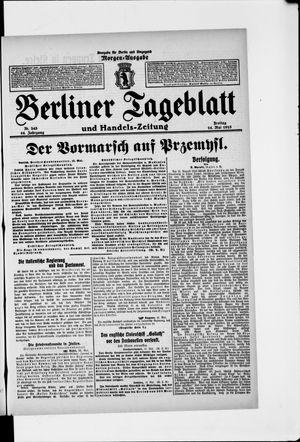 Berliner Tageblatt und Handels-Zeitung vom 14.05.1915