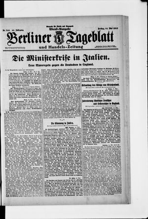 Berliner Tageblatt und Handels-Zeitung vom 14.05.1915